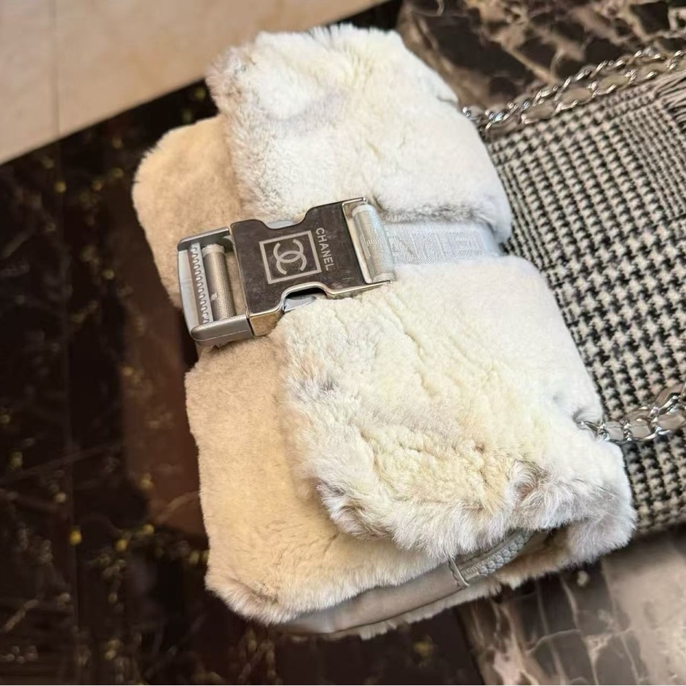 SOLD 
RARE CHANEL Sport Line Rabbit Fur Bag